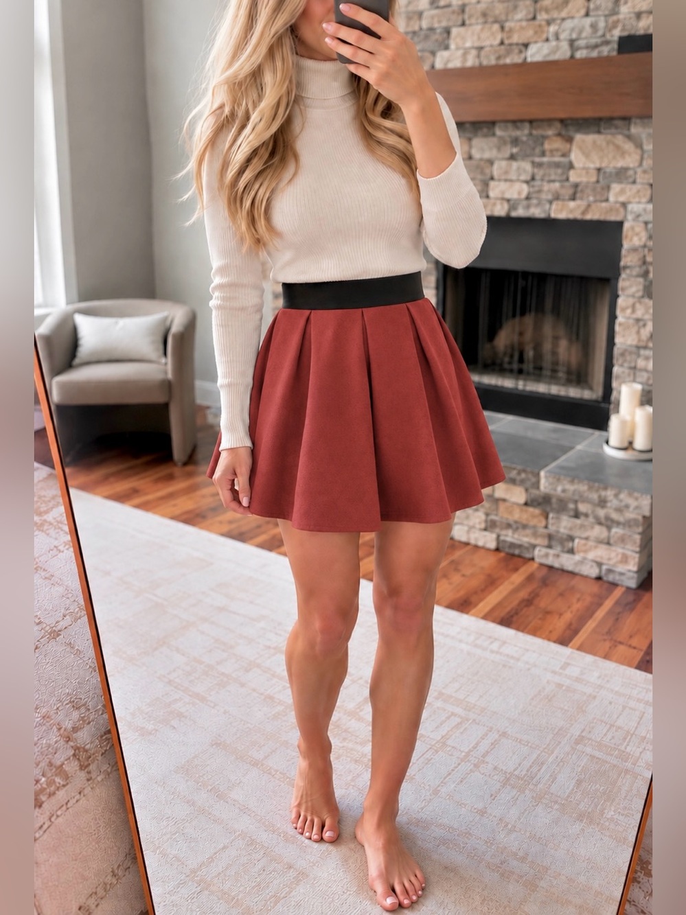 Suede skirt
